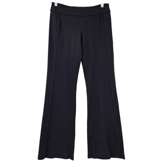 Lululemon Flared Leggings Black Women’s Size 6 Mid Rise Activewear Athleisure - Picture 1 of 11